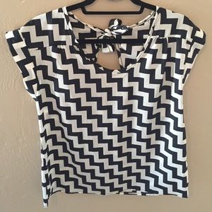 Chevron Blouse with Peek a Boo Back