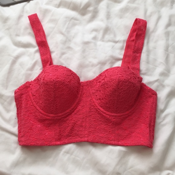 Pink floral crop top