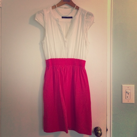 Zara Basic pink & white dress XS