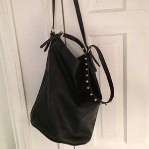 ZARA gold spike faux leather bucket bag