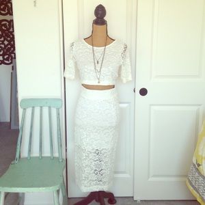 ** SOLD ** Lace matching top and skirt