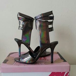 Jeffrey Campbell Skybox Holographic Heels