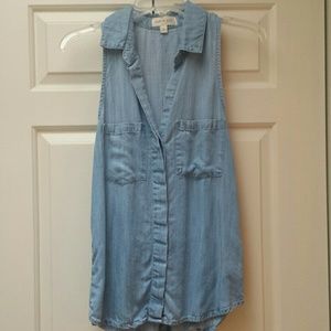 Chambray racer back tank