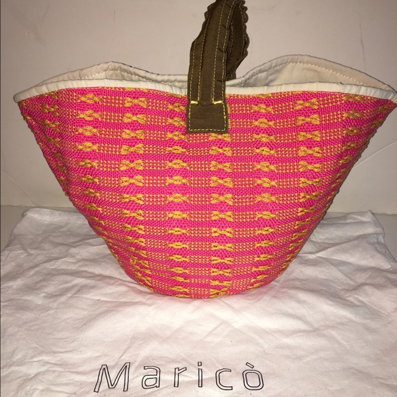 NWT MARICÒ Pink/ Yellow Summer Tote 🌞🌴🌺 - Picture 2 of 4