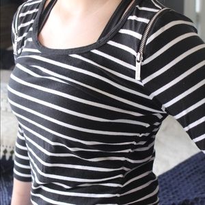 Black and White Zipper Shirt