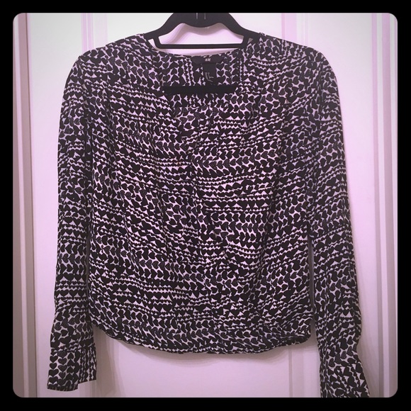 Black & white H&M blouse w/ heart design.  Size 2.