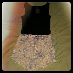 Acid Wash High Waisted Jean Shorts