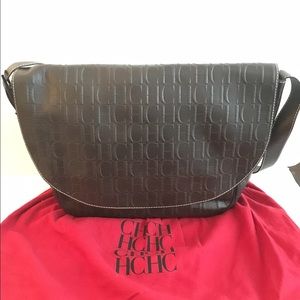 NWT Carolina Herrera Brown Leather Messenger Bag💼