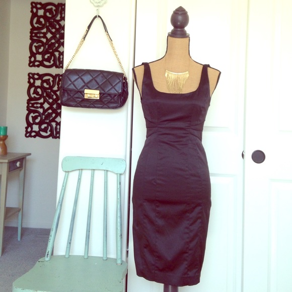 Black cocktail pencil dress