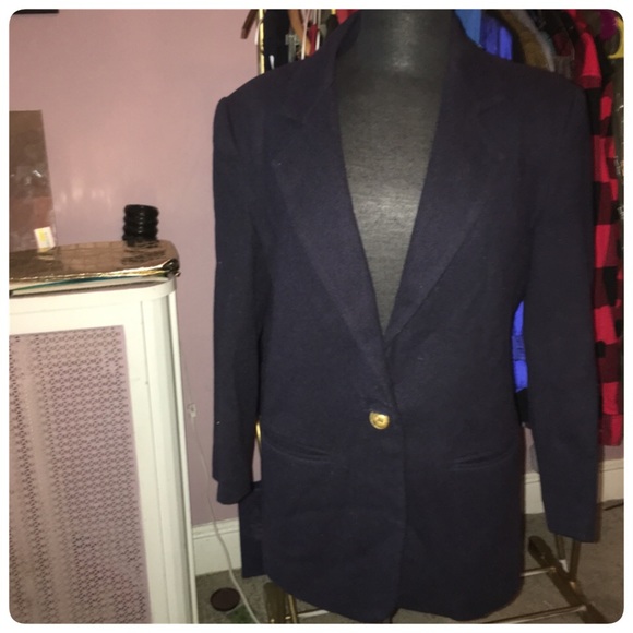 Navy Wool Blazer Sz 6 - Picture 1 of 1