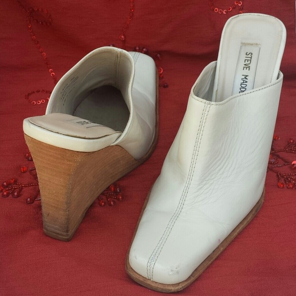 Off white Wedge Mules, 7B Steve Madden - Picture 4 of 4
