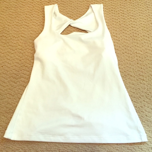 Prana tank top white small twisted cut out back
