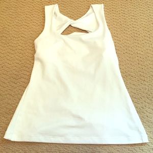 Prana tank top white small twisted cut out back