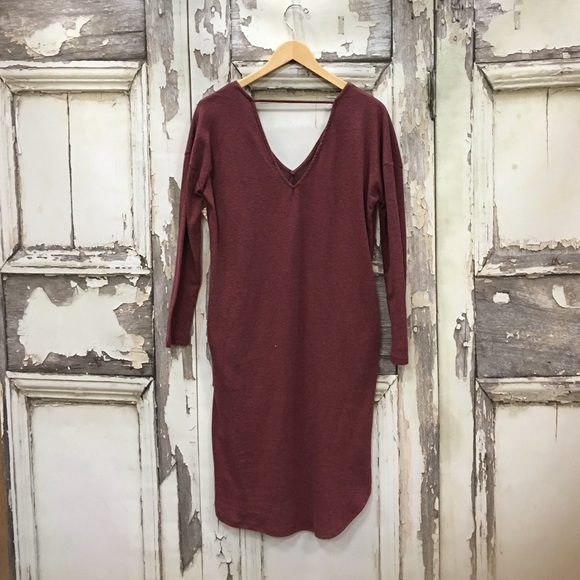 Burgundy Midi Dress. - Picture 2 of 2