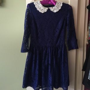 Top shop blue lace dress