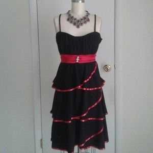 Red and Black Cocktail Dress