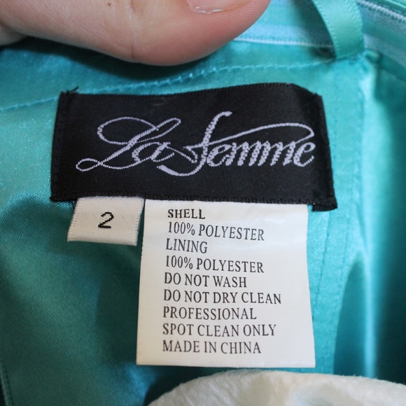 La Femme aqua Prom Dress - Picture 4 of 4