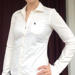 Abercrombie & Fitch white long sleeve button down