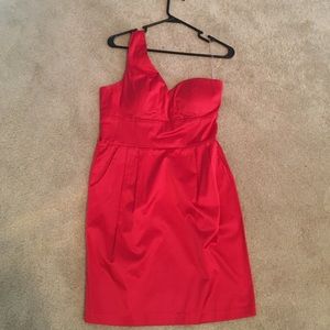 Silk red cocktail dress