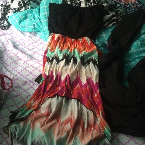 Debs high low dress with lace top - Picture 1 of 3