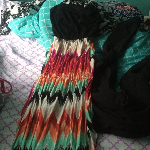 Debs high low dress with lace top - Picture 2 of 3