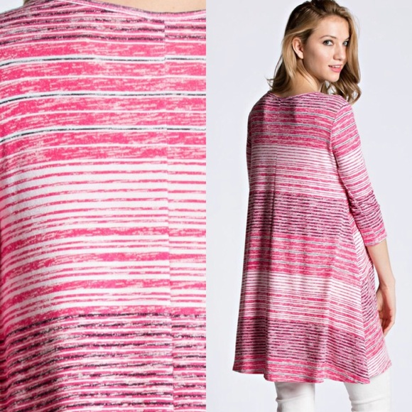 Hacci Stripe Tunic with Pocket --- Small - Picture 3 of 3