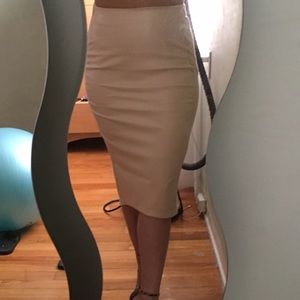 Nude midi skirt
