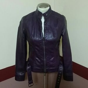 Purple leather Jacket
