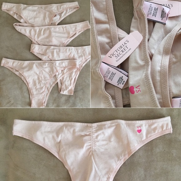 👙4 NWT Victoria's Secret Nude Cheekini Panty