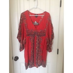 Angie Printed Kimono Style Dress / Tunic, XL
