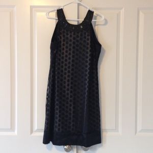 Black polka dot dress
