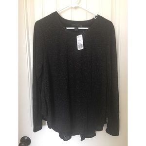 Forever 21 Long Sleeve Gray Top w/ Sheer Panel, XL