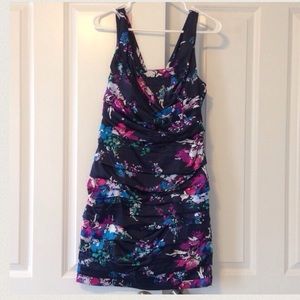 Express floral silky fitted dress
