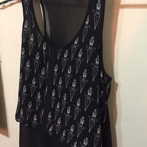 Black H&M Top with Dagger Pattern