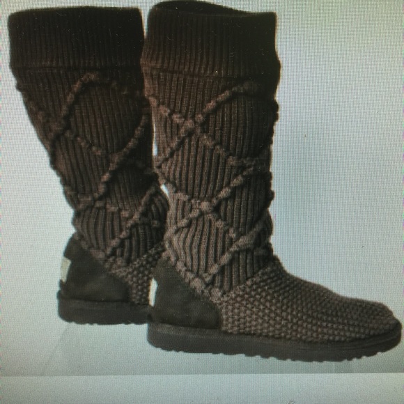 Ugg Australia brown crochet mid calf boot size 7