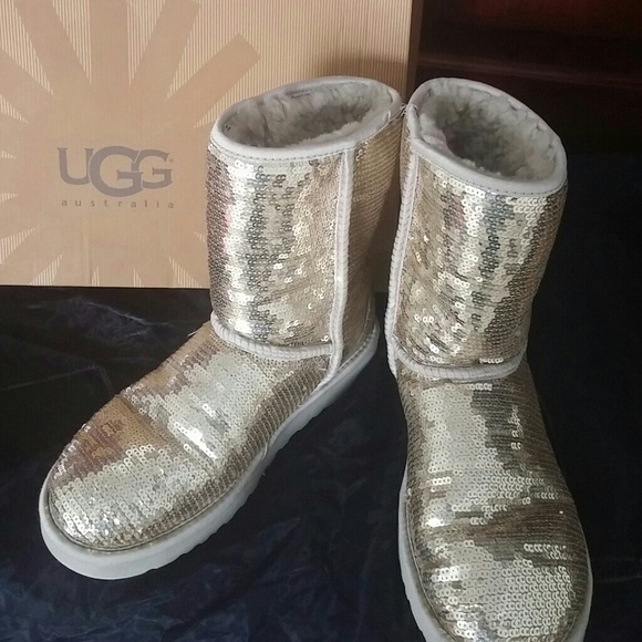 ??Price drop??Silver sparkly UGG boots Authentic