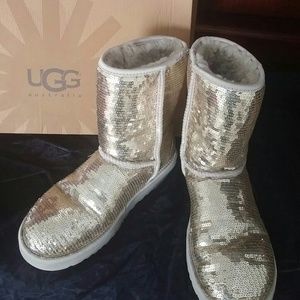 ??Price drop??Silver sparkly UGG boots Authentic