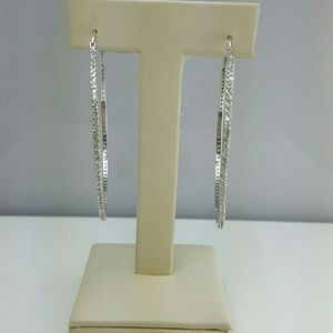 925 sterling and CZ huge hoop earrings