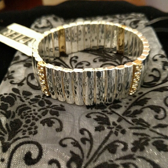 Napier silver and gold accent diamond bracelet