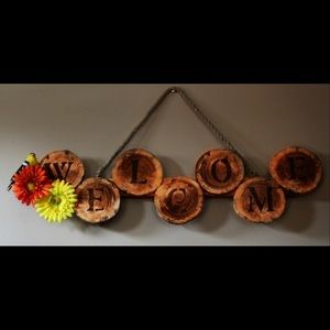 Wooden welcome sign homemade