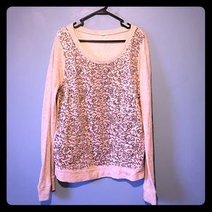 J. Crew Gray Bling Crewneck Sweatshirt