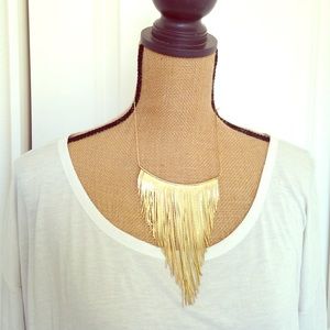 Gold fringe necklace