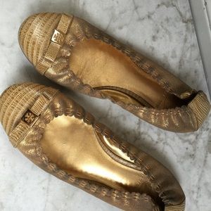 Tory Burch Ballet Shoes Gold 7.5