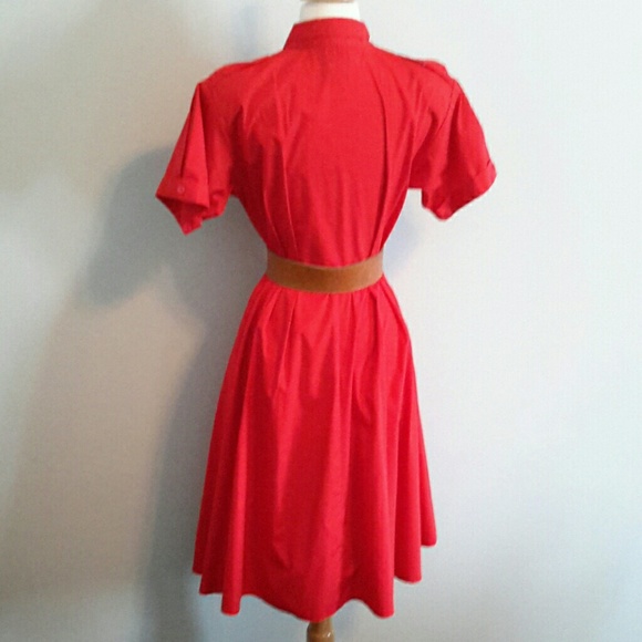Vintage red button down dress. - Picture 3 of 8