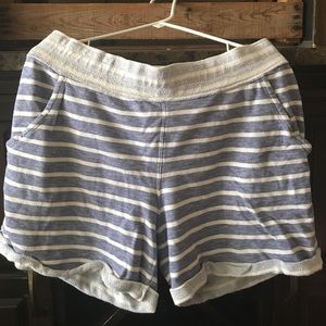 Navy striped shorts