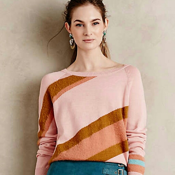 Anthropologie Oblique Sweater by Moth in pink