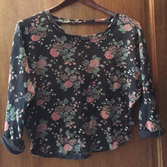 Open back crop top sweater