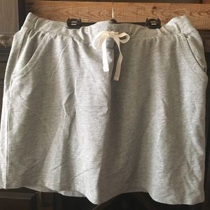 Grey cotton terry skirt
