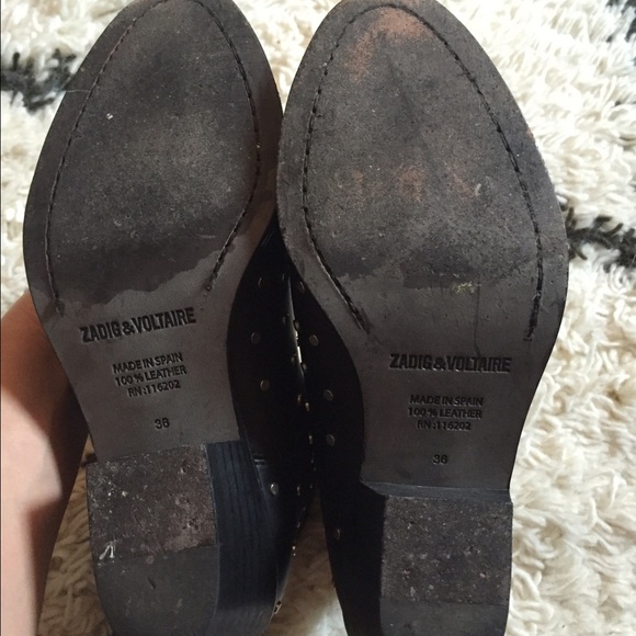 Zadig & Voltaire black leather studded booties - Picture 4 of 4
