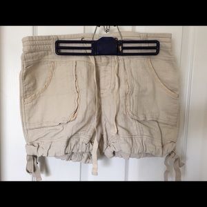 Free People Linen Cargo Shorts